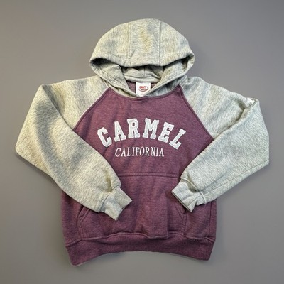 Carmel California Hoodie Mens M Maroon Gray Pullover Sweatshirt -324 