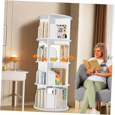 Rotating Bookshelf Tower, Spinning Bookshelf, Revolving 360° Bookcase 4 Tier