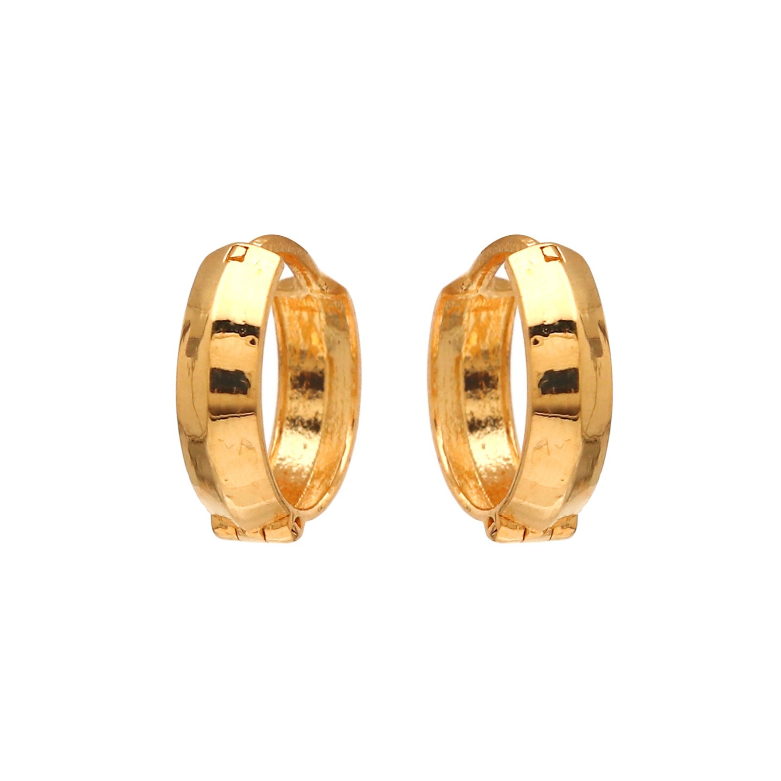 20 karat Yellow Gold Hoop Earrings, Fine Jewelry Huggies Handmade Earrings