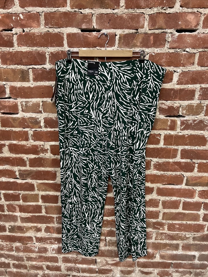 Pantalón Alfani Plus Elements Mujer Verde Pierna Ancha Talla 2X Nuevo con Etiquetas Foto 2 de 3