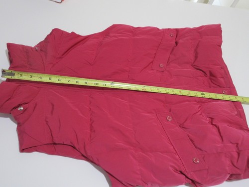 Sz 1X Talbots Down Filled Puffer Vest Zip Up Faux Fur Trim Removable Hood Pink - Picture 13 of 17