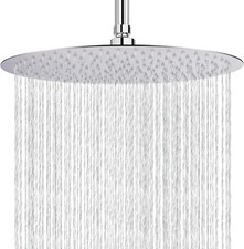 16-Inch Ultra-Thin Rain Shower Head - High Flow Stainless Steel, Chrome Finish