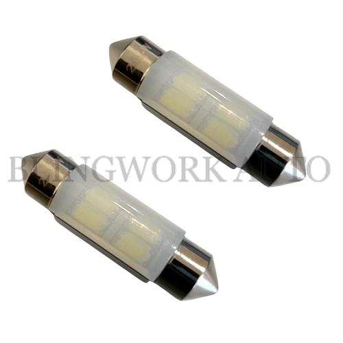 (PAIR) JW Speaker LED 36mm Festoon C10W 6000K White 24V for Interior REGO Light - Picture 5 of 7