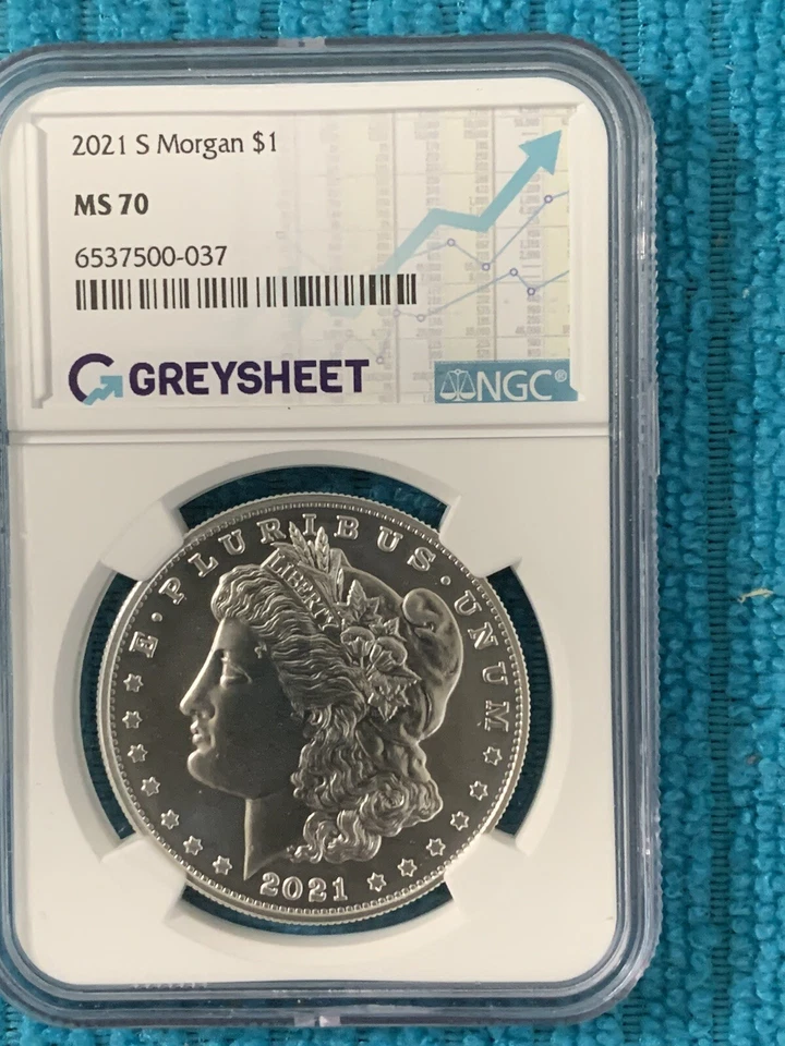2021-S MORGAN  SILVER $ 100th ANNIVERSARY NGC MS70 GREYSHEET LABEL     (RARE💎) - Image 2 of 3
