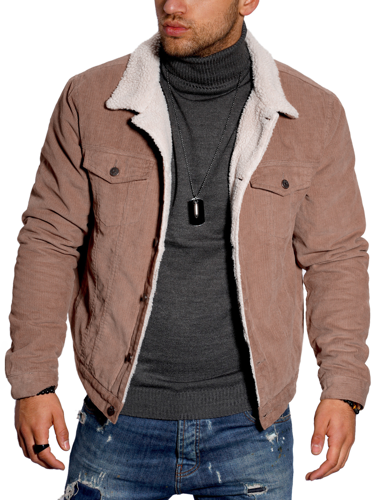 Herren Jacke Gefüttert Übergangsjacke Truckerjacke Jeansjacke Cordjacke ...