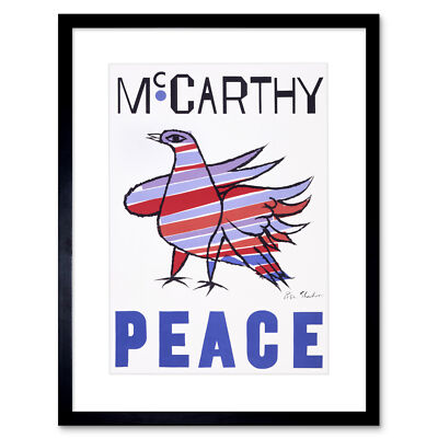 President Election McCarthy Democrat Dove Poster Framed Wall Art Print 12X16 In