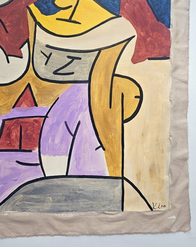 Vintage Paul Klee-Style Swiss Abstract Oil Painting - Signed Art Piece - Picture 3 of 4
