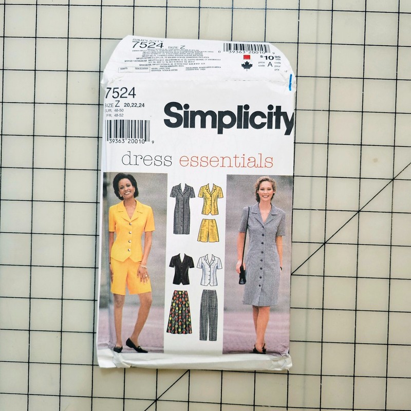 Simplicity 7522 Z 20 22 24 Fitted Dress Top Jacket Pants Skirt Shorts Suit UNCUT