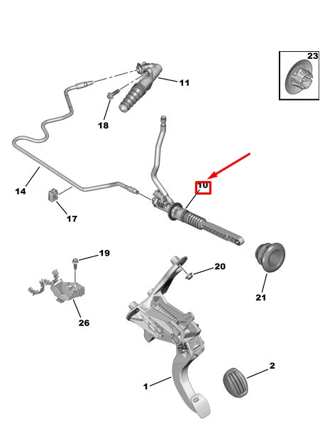 PEUGEOT 208 MK2 P21 Declutching Master Cylinder 9824255380 New 