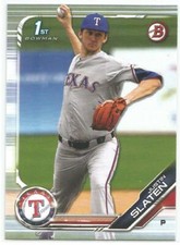 Justin Slaten Texas Rangers 2019 Bowman Draft 1st Bowman Card