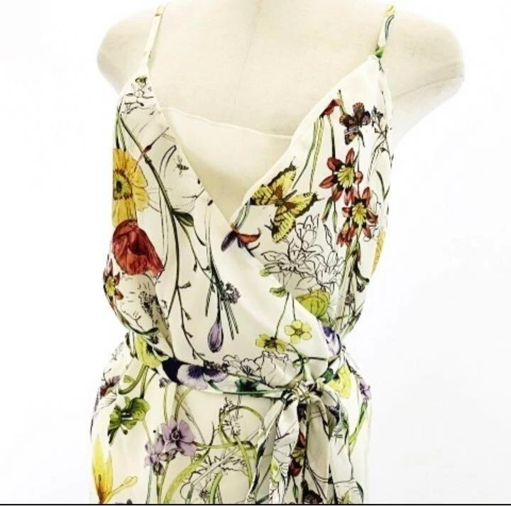 Robe GUCCI fleurie sans manches femme taille 40 blanche