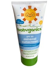 Babyganics SPF 50 Mineral Sunscreen Tear Free Non-Allergenic 6 Fl Oz Tube