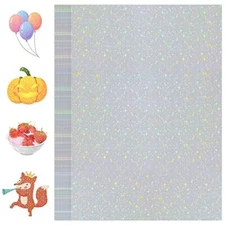 Holographic-Sticker Paper, 24 Sheets Holographic-Paper 8.5" x 11" Star-Pattern