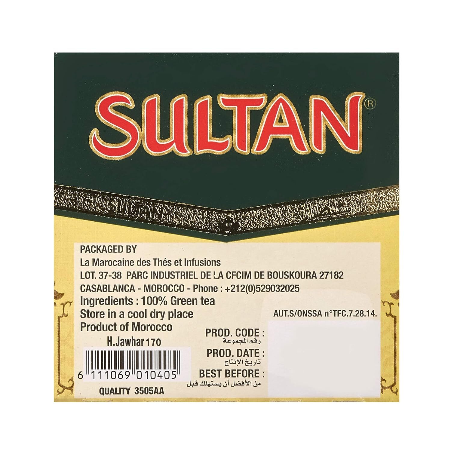 SULTAN TEA Moroccan Premium Green Loose Tea