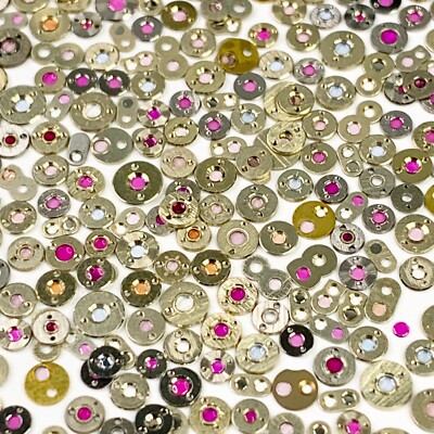 25 Cap Jewel Settings Pocket Watch Part Steampunk Repair Watchmaker Lot Blue Red