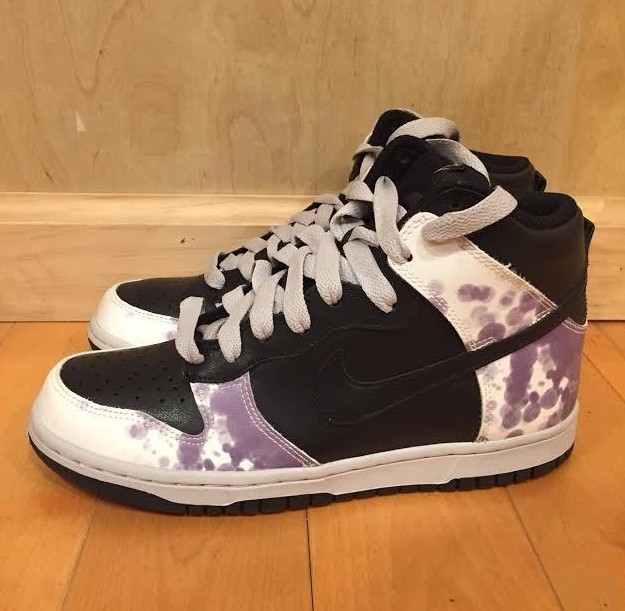 NIKE DUNK HIGH BLACK PURPLE WHITE WOMENS WMNS SZ 7 318676-004 | eBay