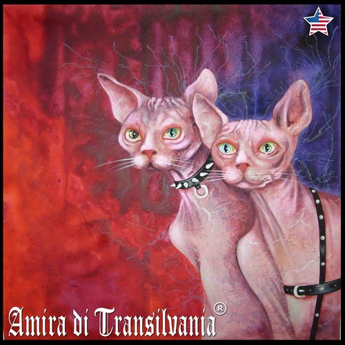 art painting animal portrait sphynx cat cats figurative decorative realism print - Picture 6 of 12