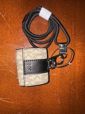 Michael Kors AirPod Earbud Case with Lanyard MK Gift Box in Brown/Gray