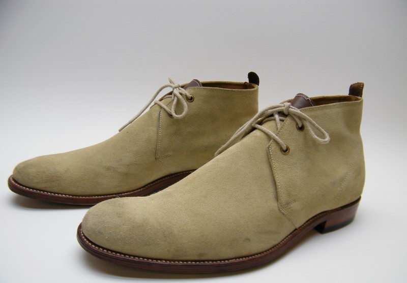 MENS GRENSON TAN SUEDE LEATHER ANKLE LACE UP DRESS BOOTS  display picture 3