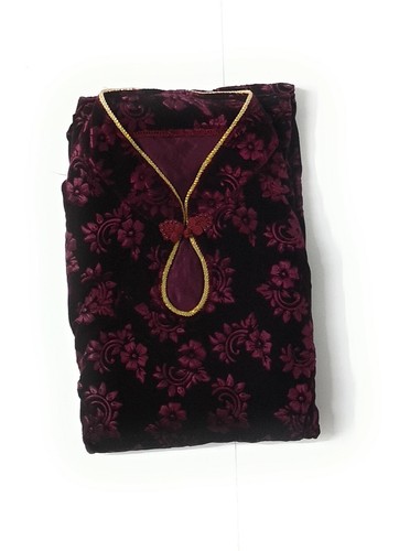Femme Hiver Velours Robe Maxi Longue Brodé Abaya Robe De de Luxe Caftan - Photo 12 sur 12