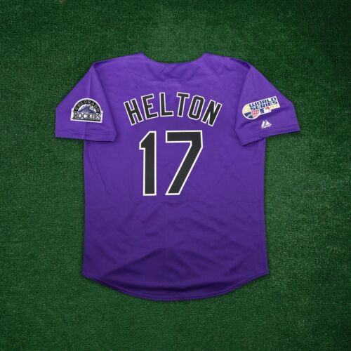 Maglietta da uomo alternativa viola Todd Helton 2007 Colorado Rockies World Series - Foto 1 di 9