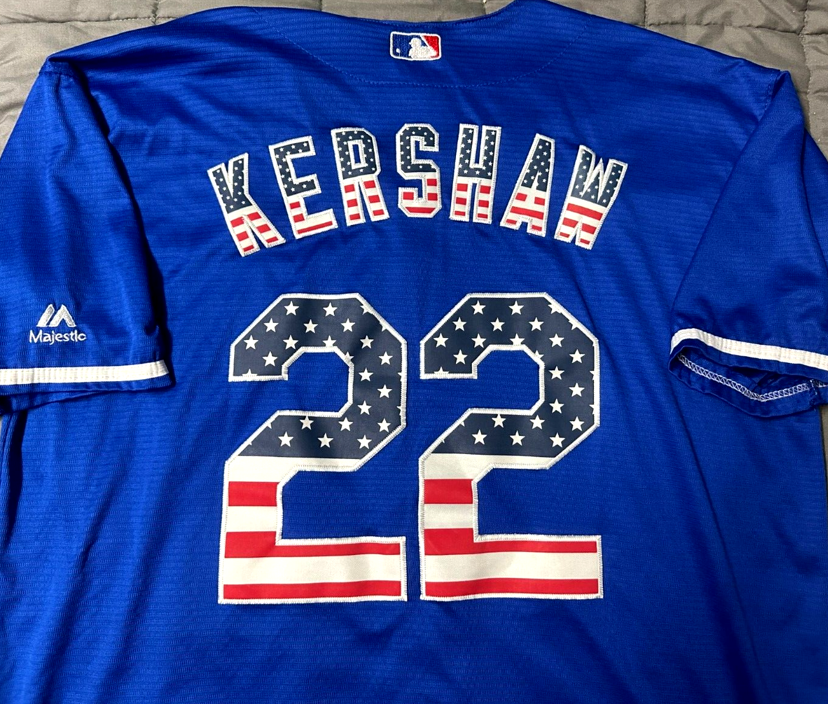 Los Angeles Dodgers #22 Clayton Kershaw American Flag Jersey