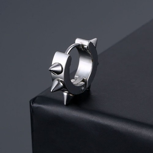 1PAIR Men Women Surgical Stainless Steel Silver Thick Round Huggie Hoop Earrings - Picture 33 of 60