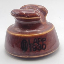LAPP 1930 Brown Porcelain Pin-Type Electrical Insulator — listing 4