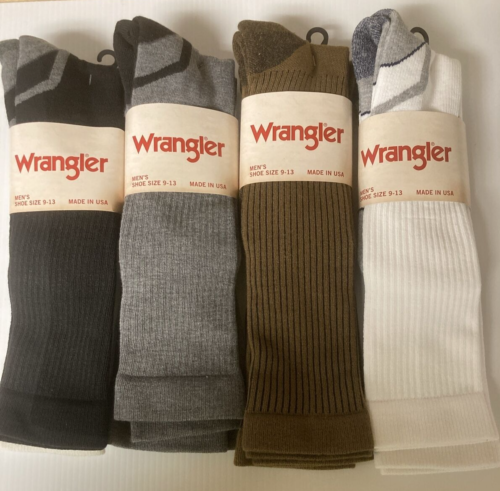 Wrangler Ultra-Dri Compression Tall Boot Socks, Large(men's shoe 9-12), 4 pairs - Afbeelding 1 van 1