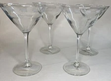 Yosemite Satin Etch Bear Silhouette 10 oz Martini Glass Set of 4