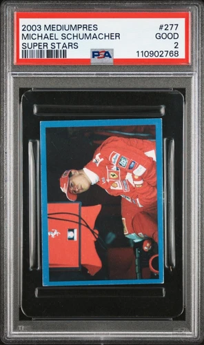 Michael Schumacher 2003 Mediumpres Super Star Sticker #277 - PSA 2 - 2 higher