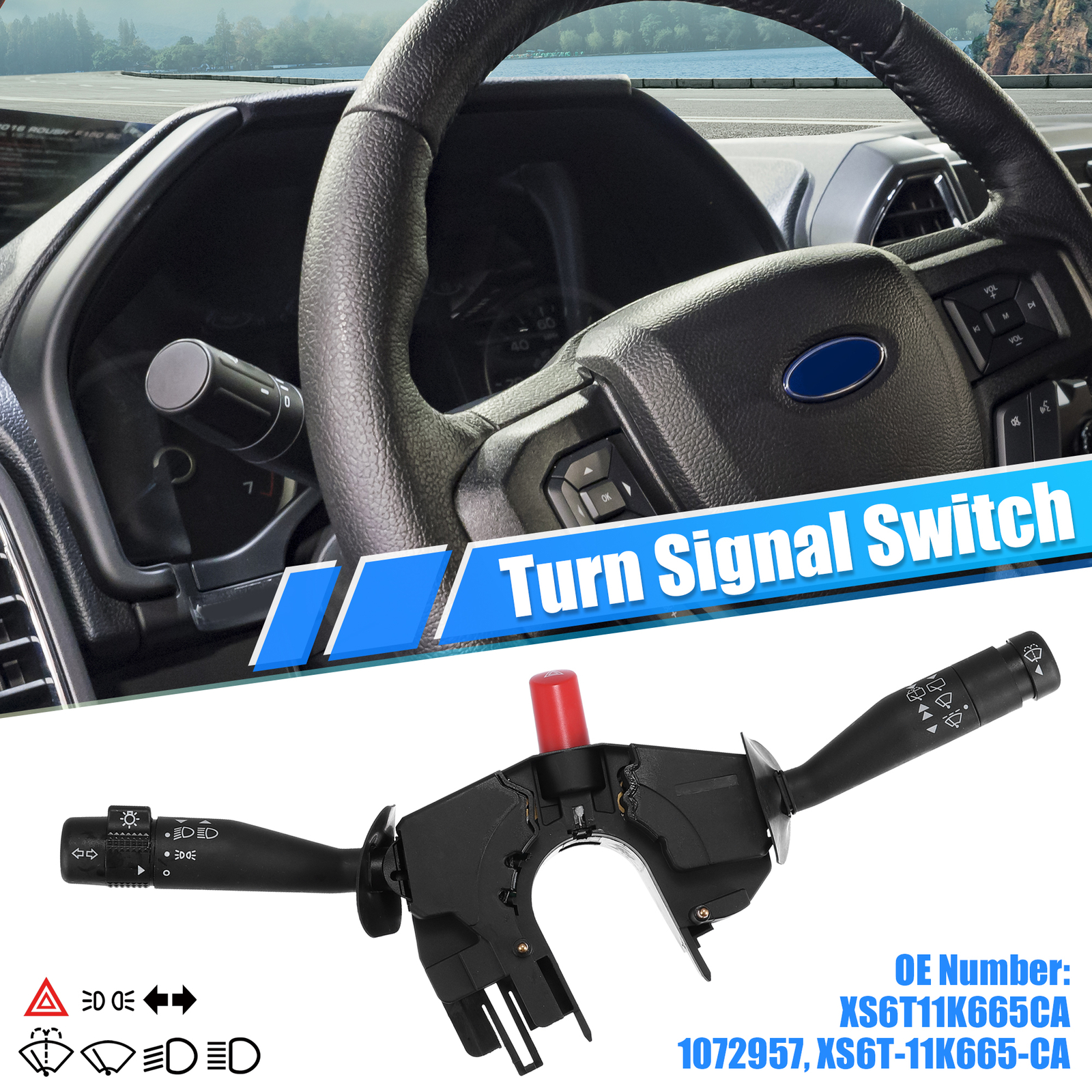Steering Column Turn Signal Lever Switch XS6T11K665CA for Ford Courier Fiesta