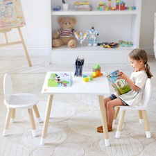 VEVOR 1 Table d’Enfant avec 2 Chaises Ensemble de Meuble d'Enfant pour Étudier
