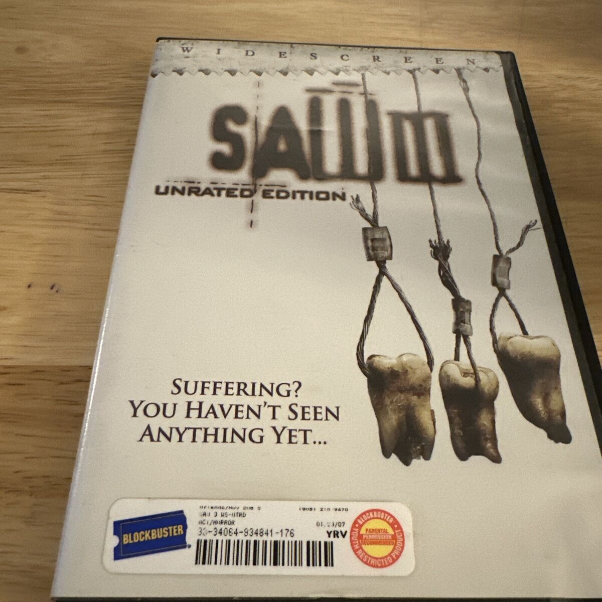 Saw III (DVD, 2006, Widescreen, Unrated Edition) Blockbuster Saw III (DVD, 2006, Widescreen, Unrated Edition) Blockbuster