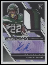 #235 La'Mical Perine 2020 Panini Obsidian #/40 Auto Electric Etch Purple