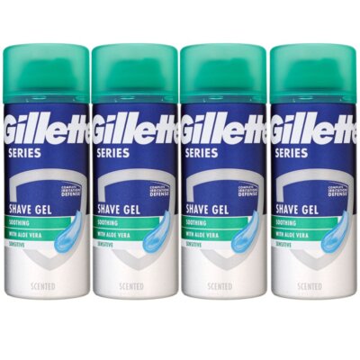 Gillette Series linderndes Rasiergel mit Aloe Vera 4 x 75 ml Set