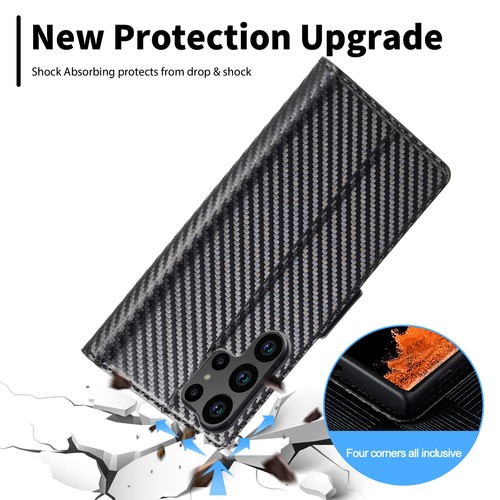 For Samsung S25 S24 S23 S22/S21/S20 FE Ultra Plus Case Leather Wallet Flip Cover - Picture 5 of 13