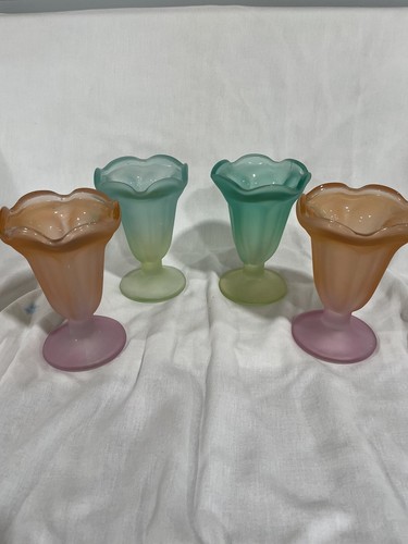 Libby kadink frosted ice cream, parfait glasses. They are footed