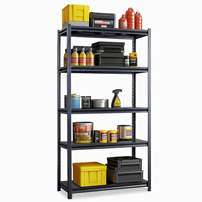 72'' H 2200LBS  5 Tier Heavy Duty Shelving Unit Adjustable Garage Shelves