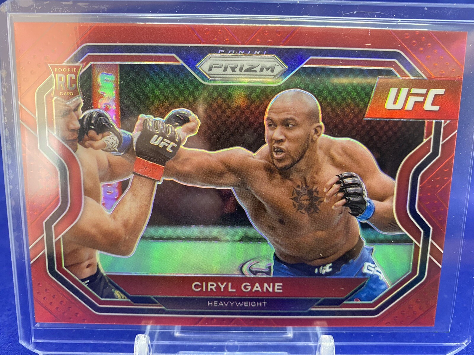 2021 Prizm UFC Debut Edition Ciryl Gane #184 Red Prizm RC 057/275 Rookie Card
