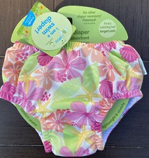 I play by green sprouts Baby Pull-up Swimsuit Diaper - Floral White Size 6 Month