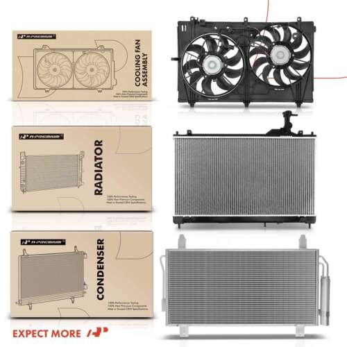 3Pcs Radiator & AC Condenser & Cooling Fan Kit for Mitsubishi Outlander 14-6/15 - Picture 9 of 9