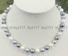 Genuine 10mm Multi-color South Sea Shell Pearl Round Beads Necklace 18 Inches