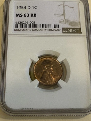 1954 D Lincoln Cent NGC MS 63 RB