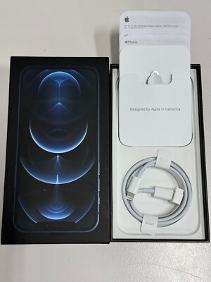 Original Apple iPhone 12 Pro Pacific Blue Verpackung 256 GB Leerbox Karton