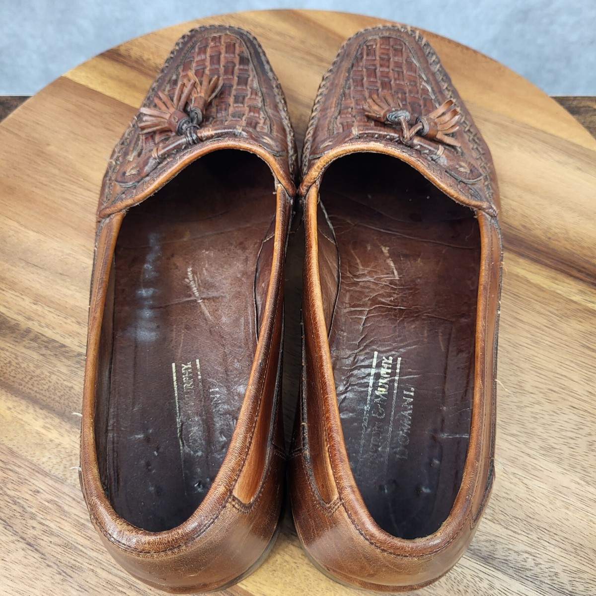 Johnston Murphy Domani Loafers Mens Size 13 M Brown Woven Leather Italy Johnston & Murphy Domani Made in Italy Brown | Mercari main image 2
