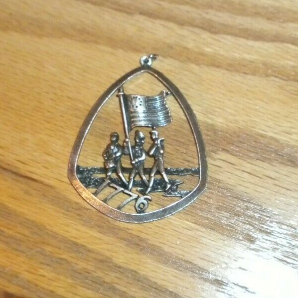 Bicentennial Pendant 1776 Fife & Drum Archibald M Willard's Spirit of '76 Pewter