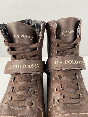 U.S. Polo Assn. Boots Tavin Leather Rubber Black/Dark Brown  display picture 1