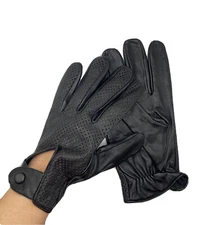 MEN'S GENUINE LEATHER DRIVING SOFT BLACK GLOVES VENTED Able Impex