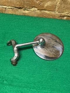 Early Automobile Door Hinge Pin Mount Side View Mirror 4” Round 1920’s 30’s